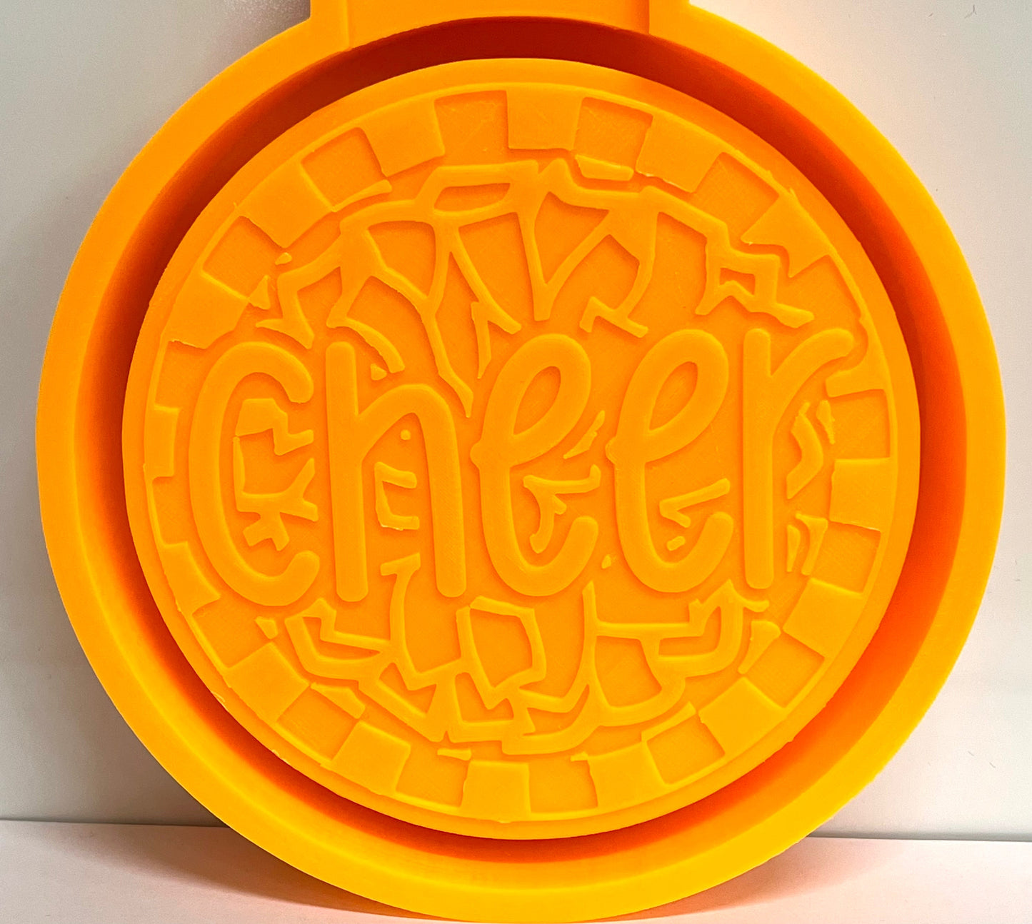 Checkered Circle Cheer Pom Pom Mold