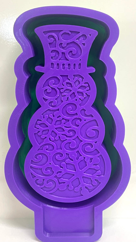 Snowflake Tooled Design Snowman Mold