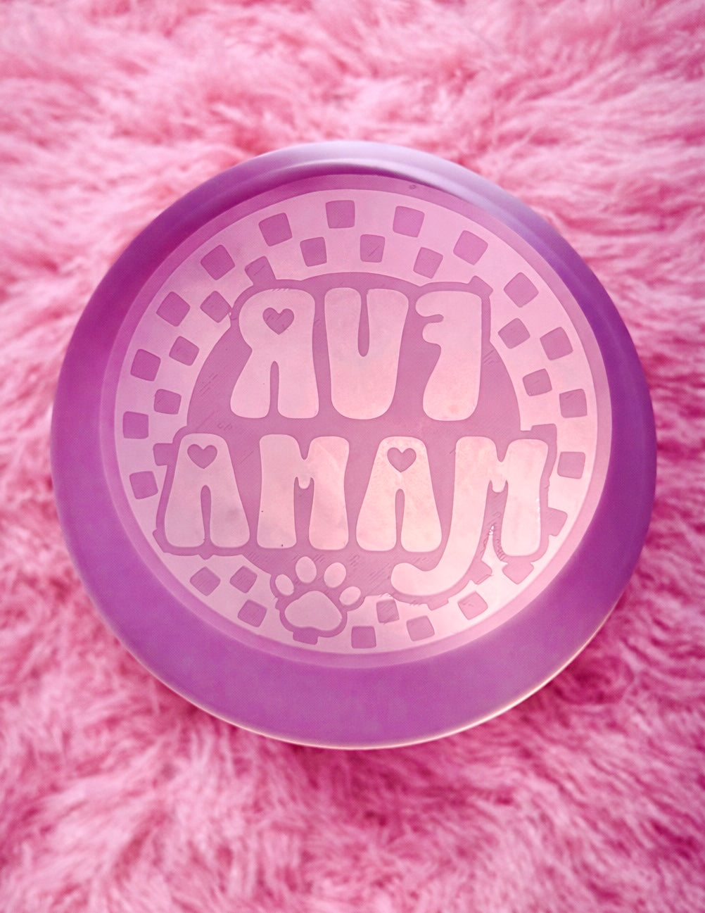 Fur mama checkered circle