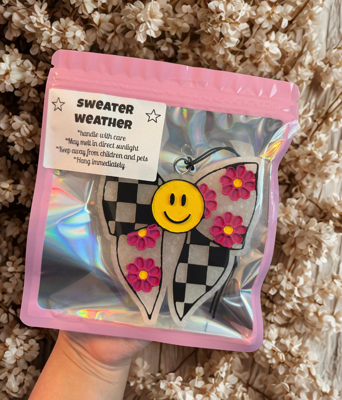 Smiley checkered bow FRESHIE