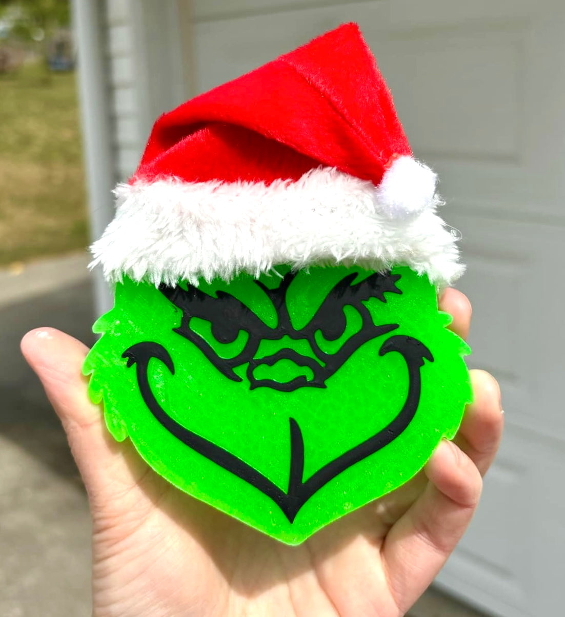 Green Christmas Guy with Santa Hat Add On
