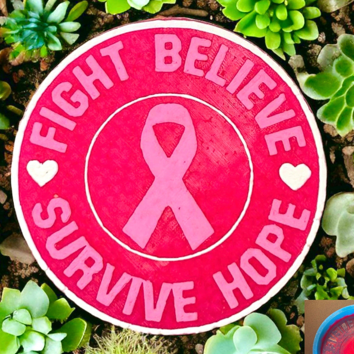 Fight Believe Survive Hope Breast Cancer Awareness Mold