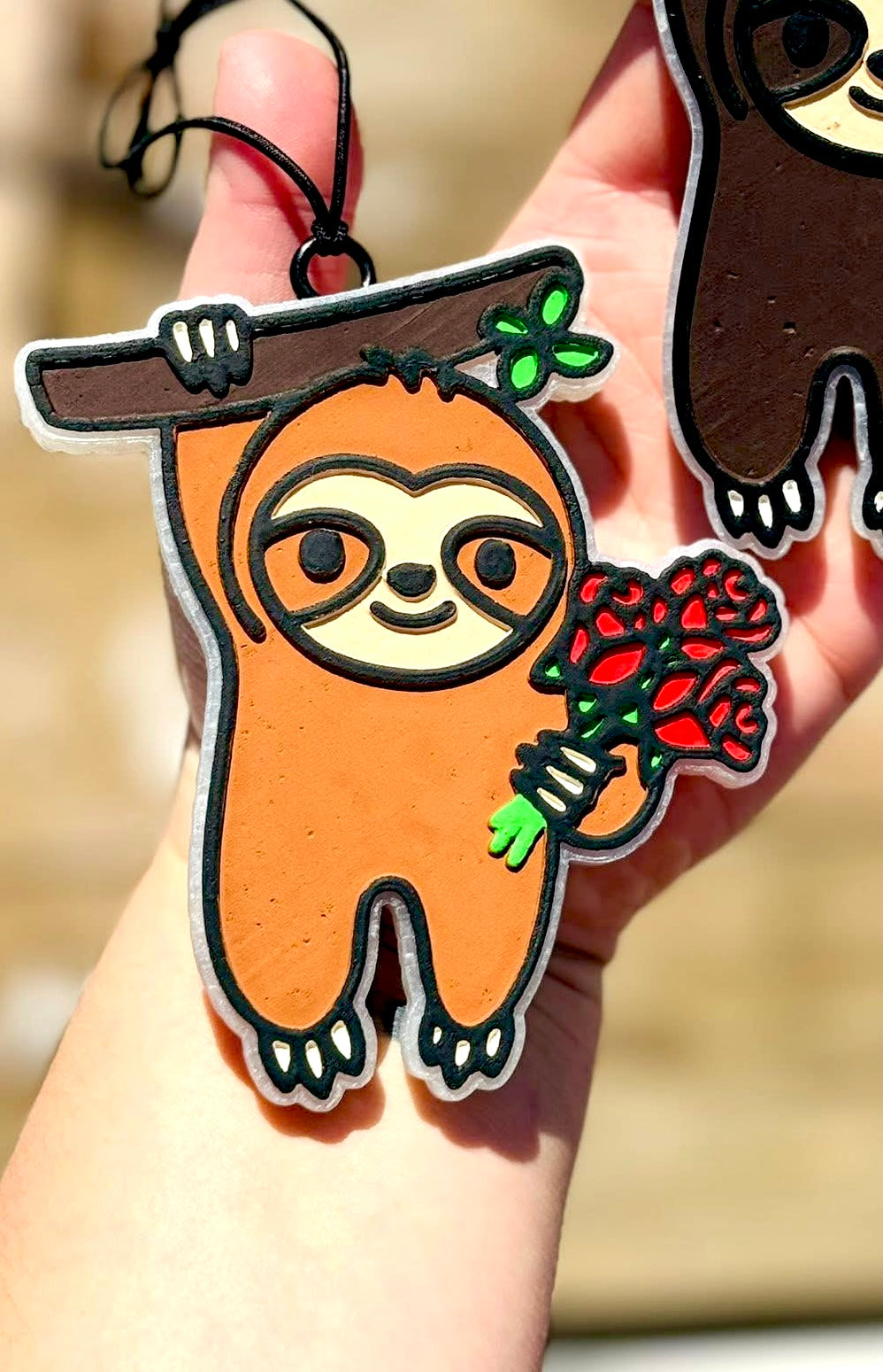 Valentine Sloth Holding Roses Mold