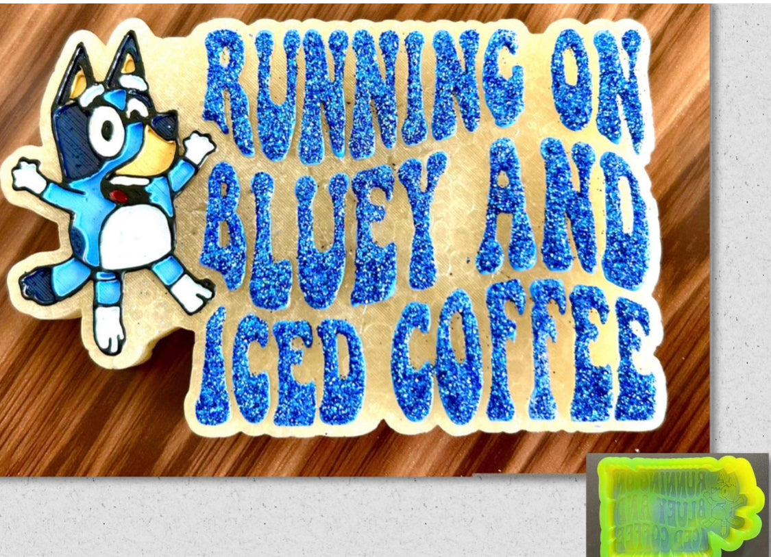 Blue Cartoon Guy and Iced Coffee Mold