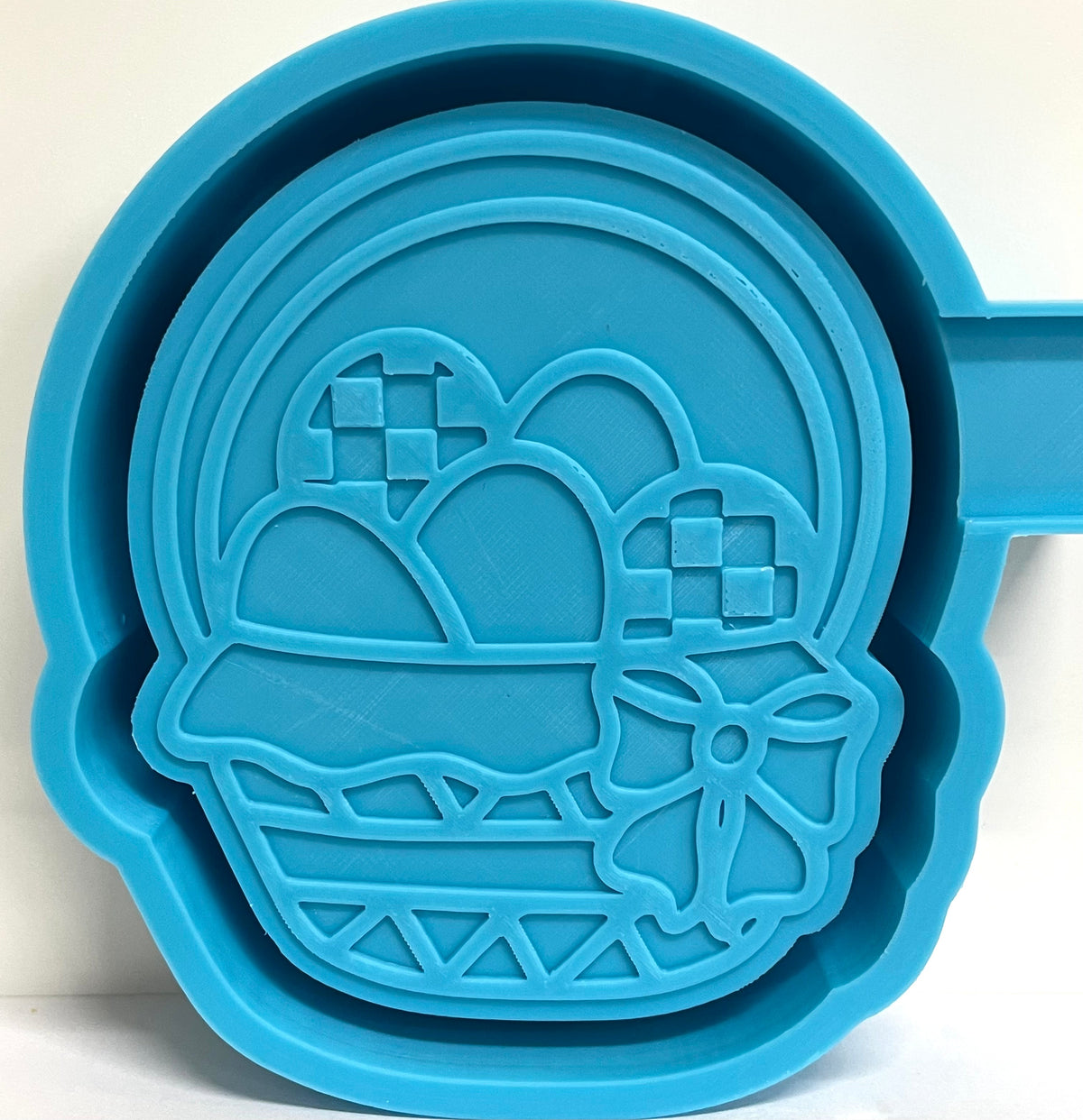 Easter Basket with Checkered Easter Eggs Mold