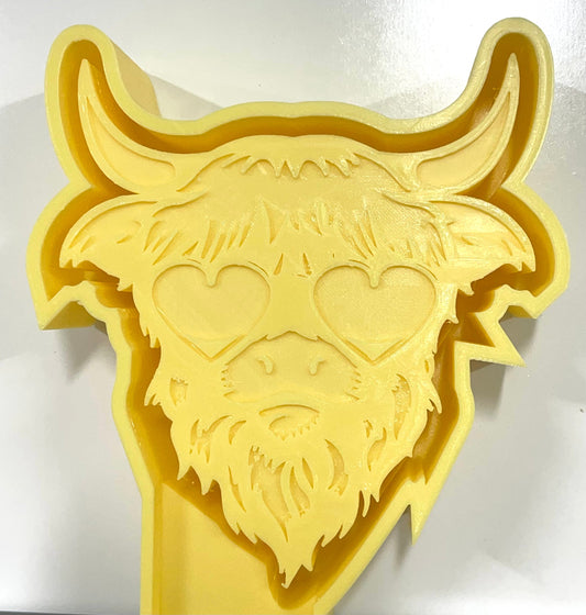 Shaggy Cow Heart Glasses Mold