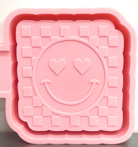 Checkered Square Smiley Face Mold