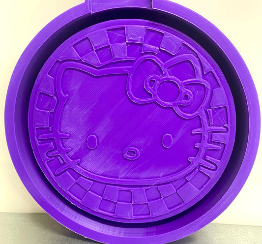 Checkered Circle Kitty Mold
