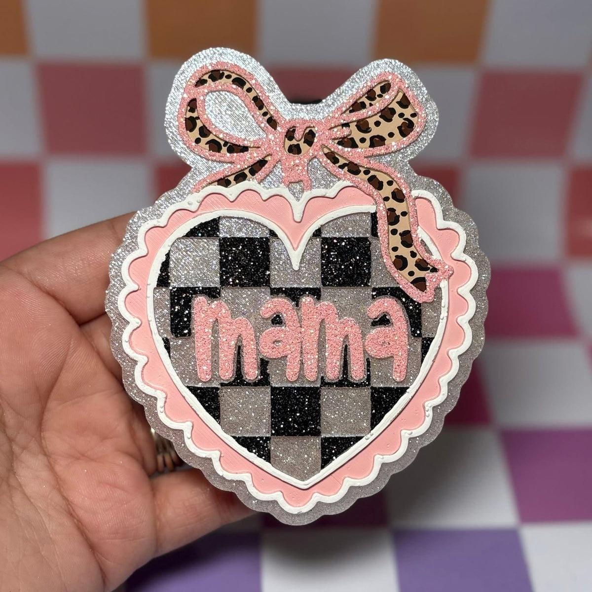 Mama heart checkered