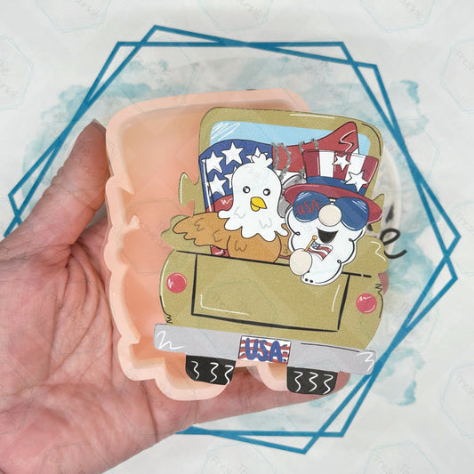 Truck Freshie Mold with 'Merica Themed Cardstock