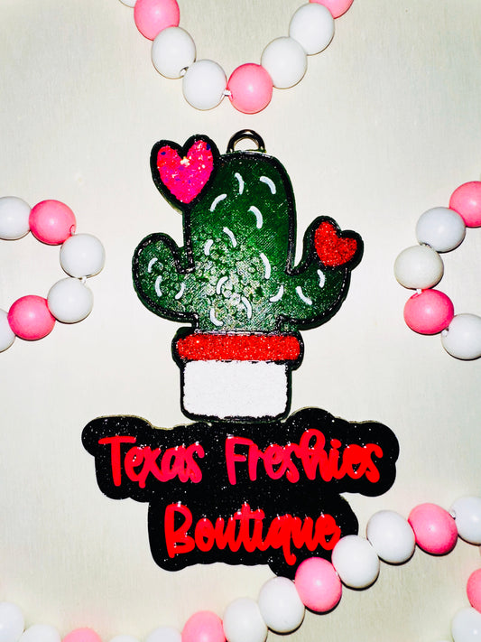 Cactus with Hearts (Valentine's Day) Car Freshie