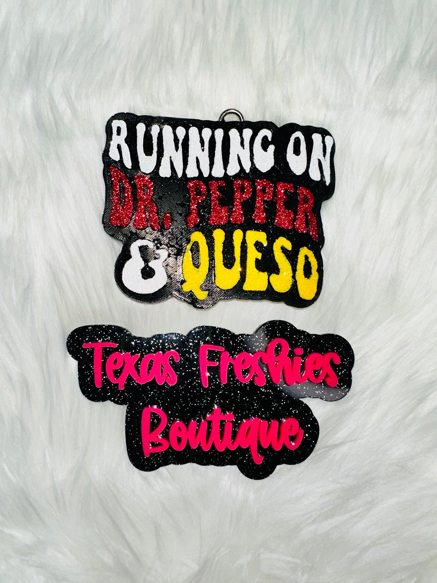 Running On Dr Pepper & Queso Car Freshie