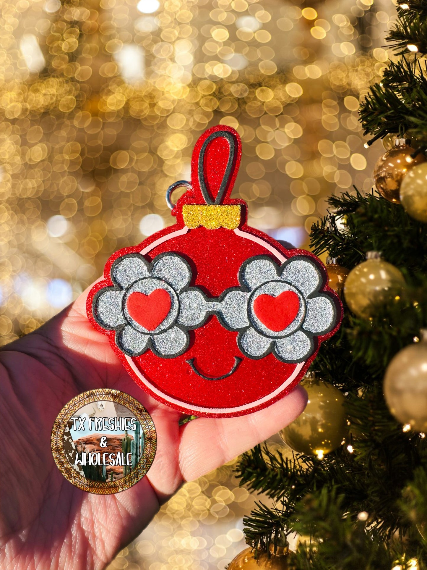 CHRISTMAS WINTER PAINTED CAR FRESHIE (YOU CHOOSE DESIGN)