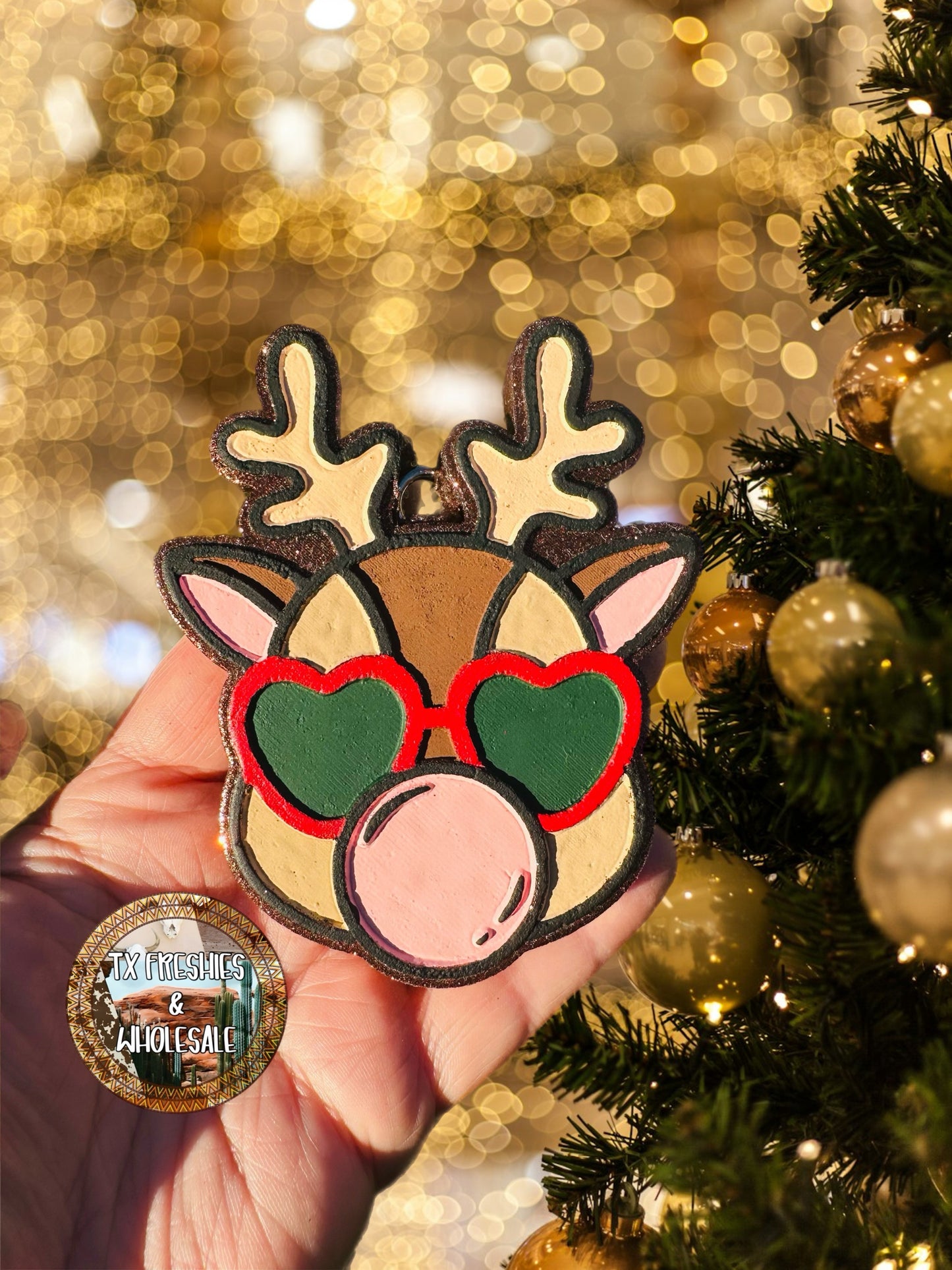 CHRISTMAS WINTER PAINTED CAR FRESHIE (YOU CHOOSE DESIGN)