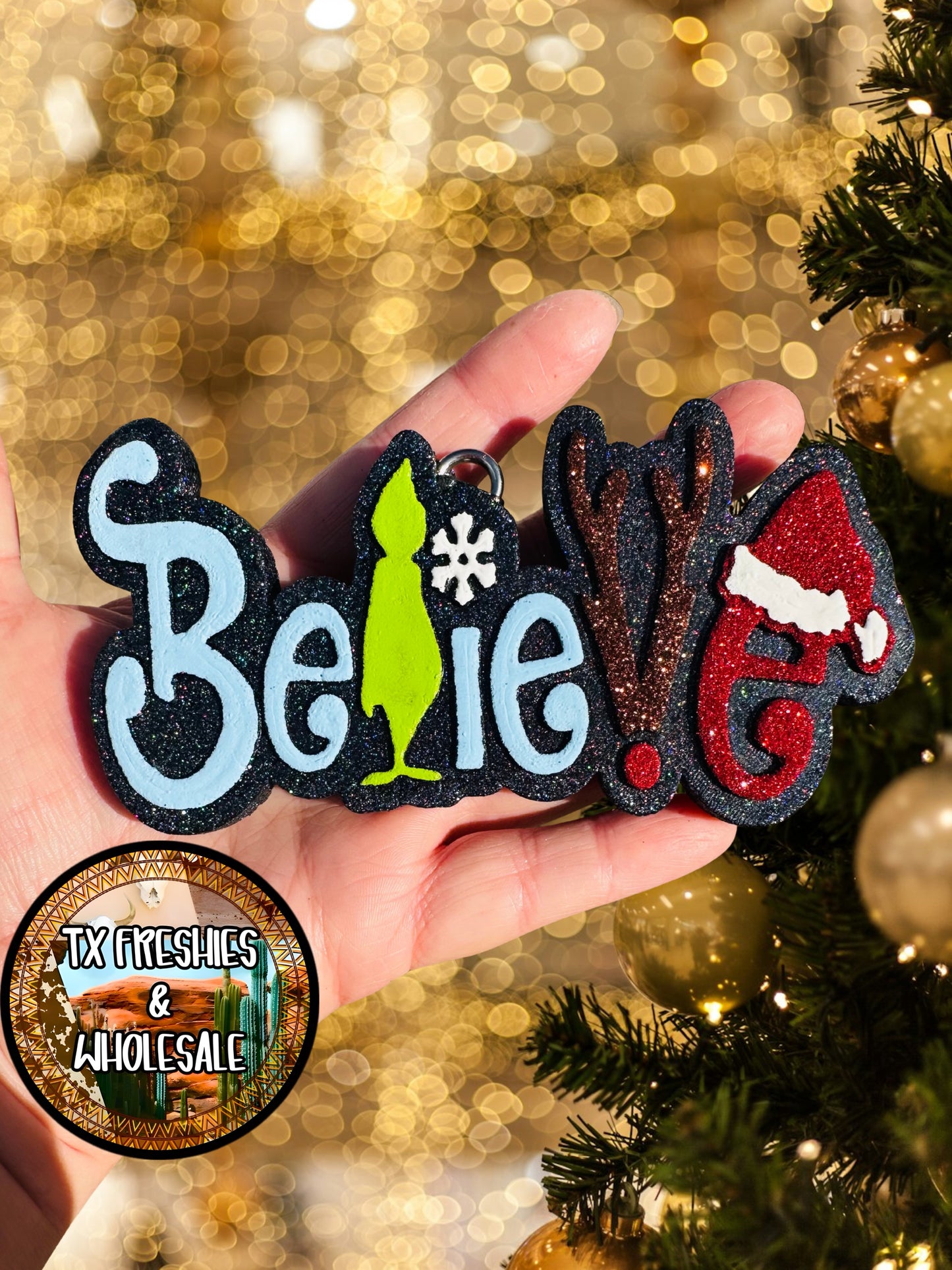 CHRISTMAS WINTER PAINTED CAR FRESHIE (YOU CHOOSE DESIGN)