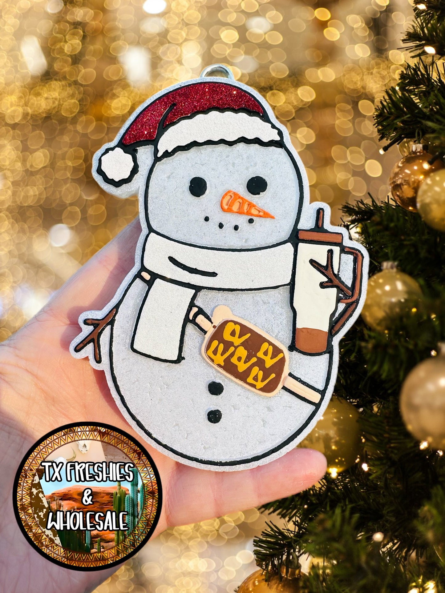 CHRISTMAS WINTER PAINTED CAR FRESHIE (YOU CHOOSE DESIGN)