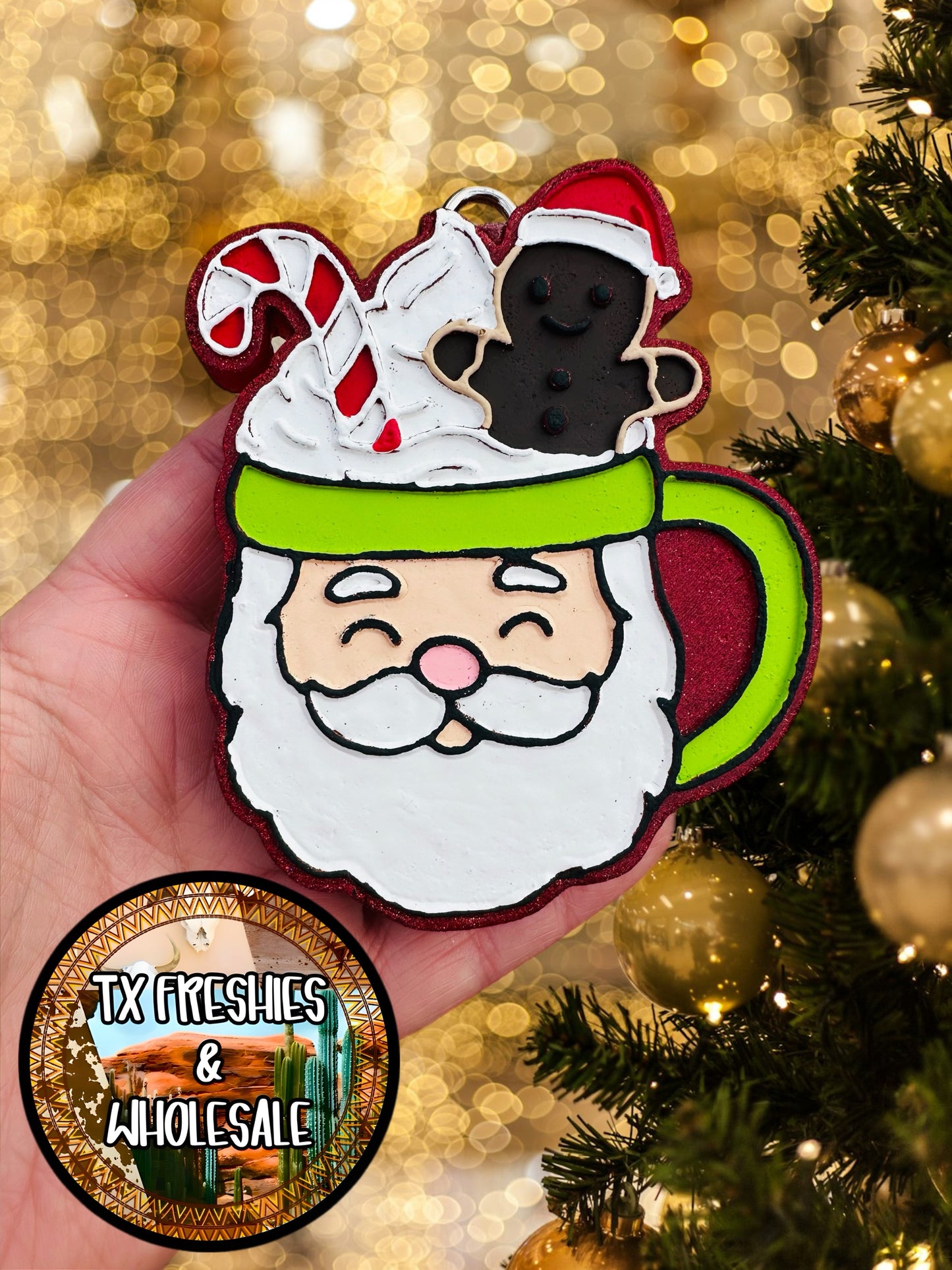 CHRISTMAS WINTER PAINTED CAR FRESHIE (YOU CHOOSE DESIGN)