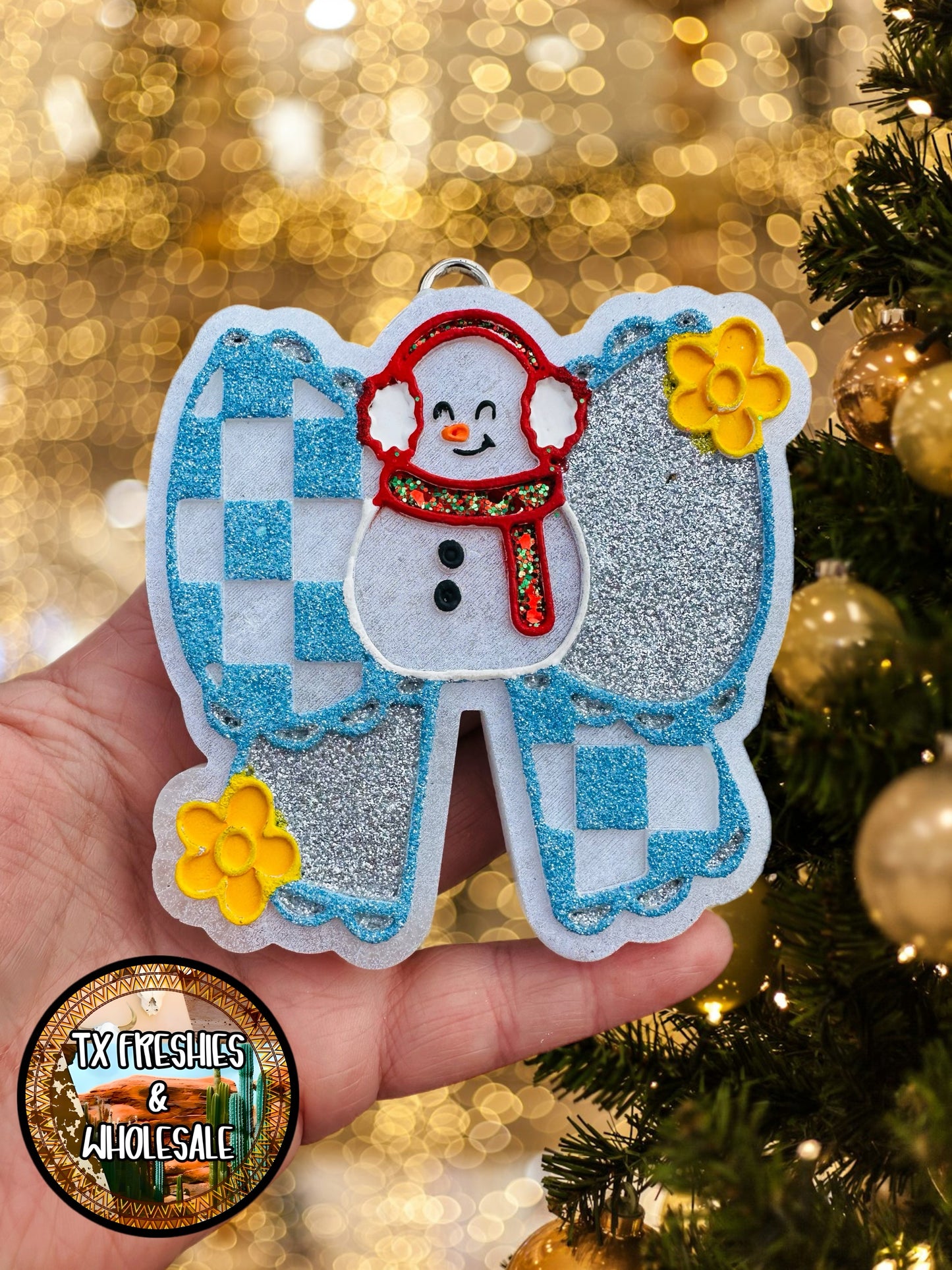 CHRISTMAS WINTER PAINTED CAR FRESHIE (YOU CHOOSE DESIGN)