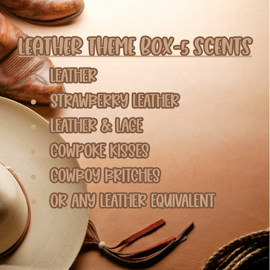 Leather Theme Box-5 Scents (includes Bubblegum Beads & Rocks)