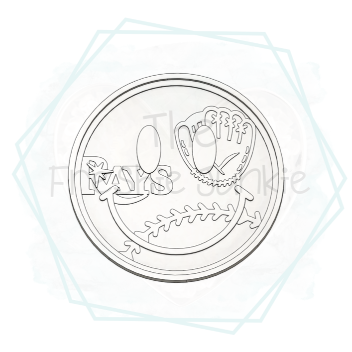 Baseball Smiley Inserts Freshie Mold (ORIGINAL DESIGNER)