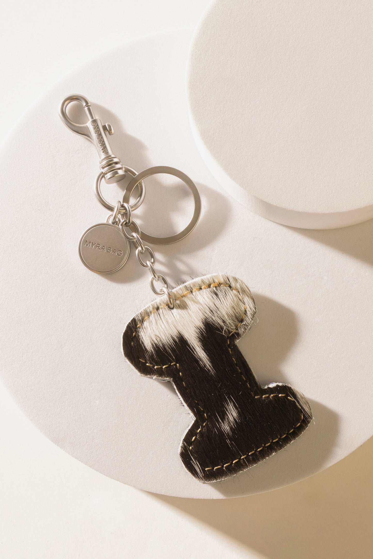 Alpha Hairon Bag Charm in Black & White