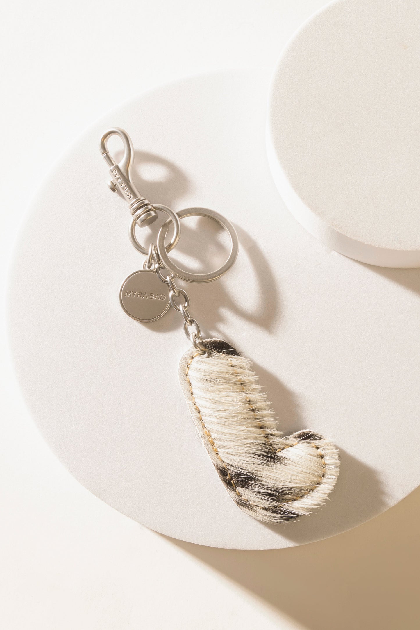 Alpha Hairon Bag Charm in Black & White