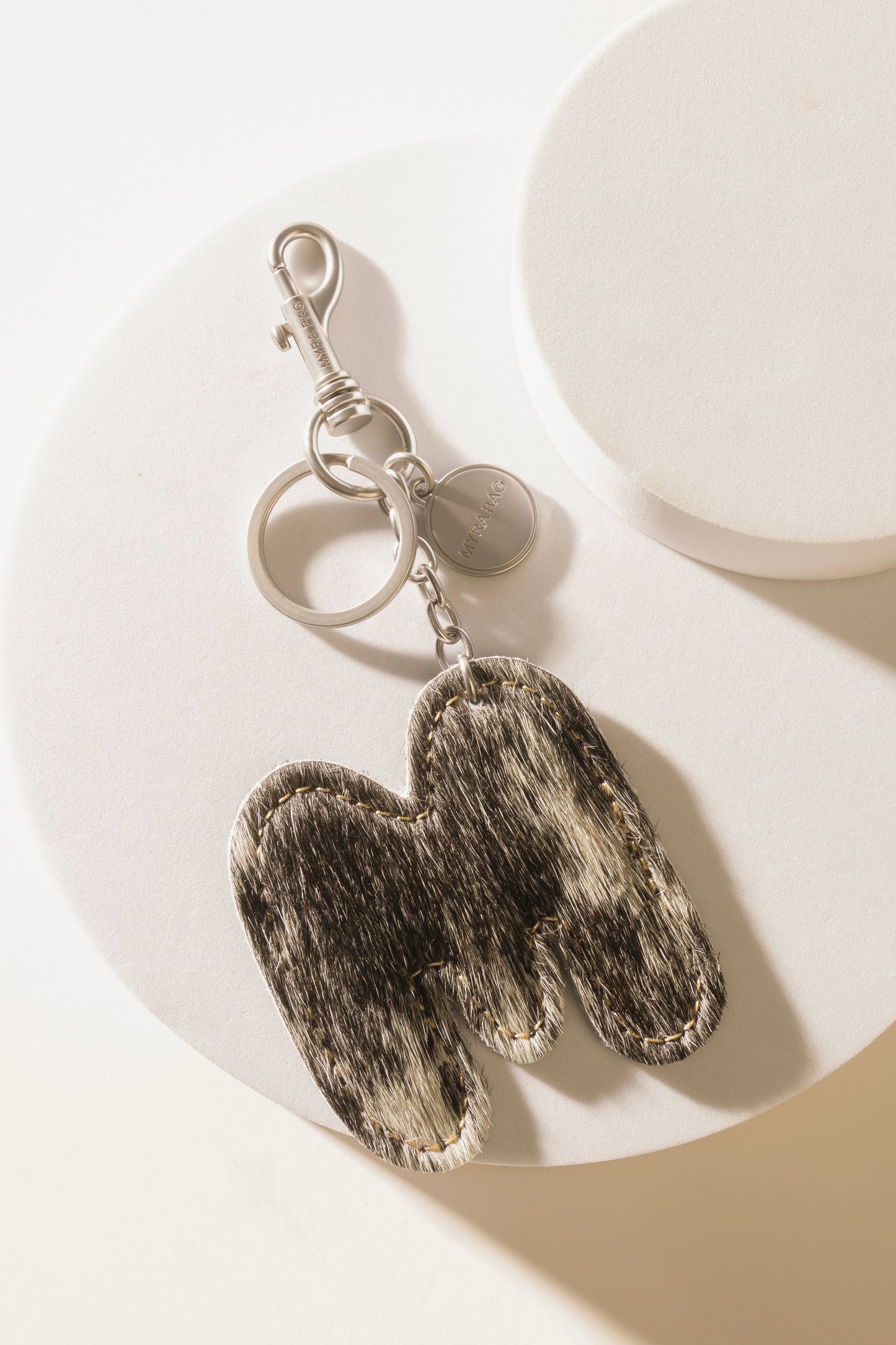 Alpha Hairon Bag Charm in Black & White