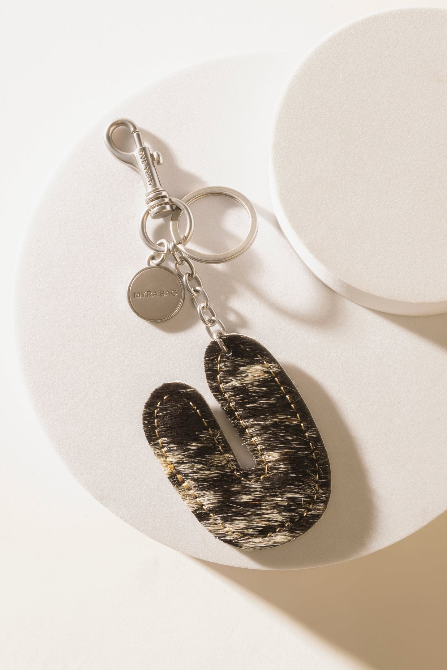 Alpha Hairon Bag Charm in Black & White