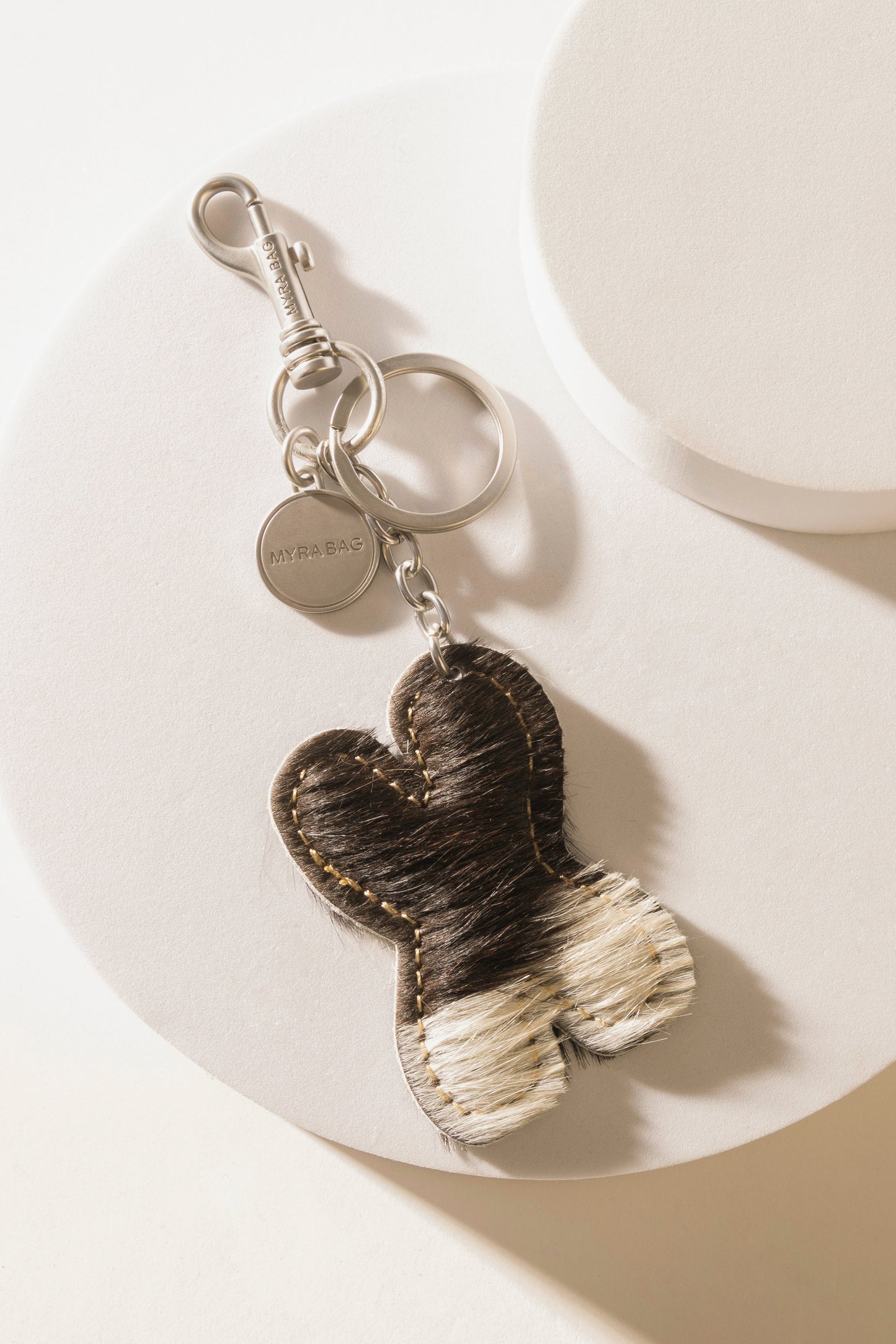 Alpha Hairon Bag Charm in Black & White