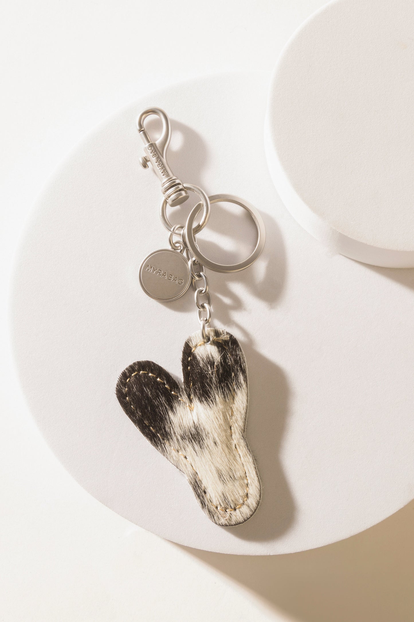 Alpha Hairon Bag Charm in Black & White