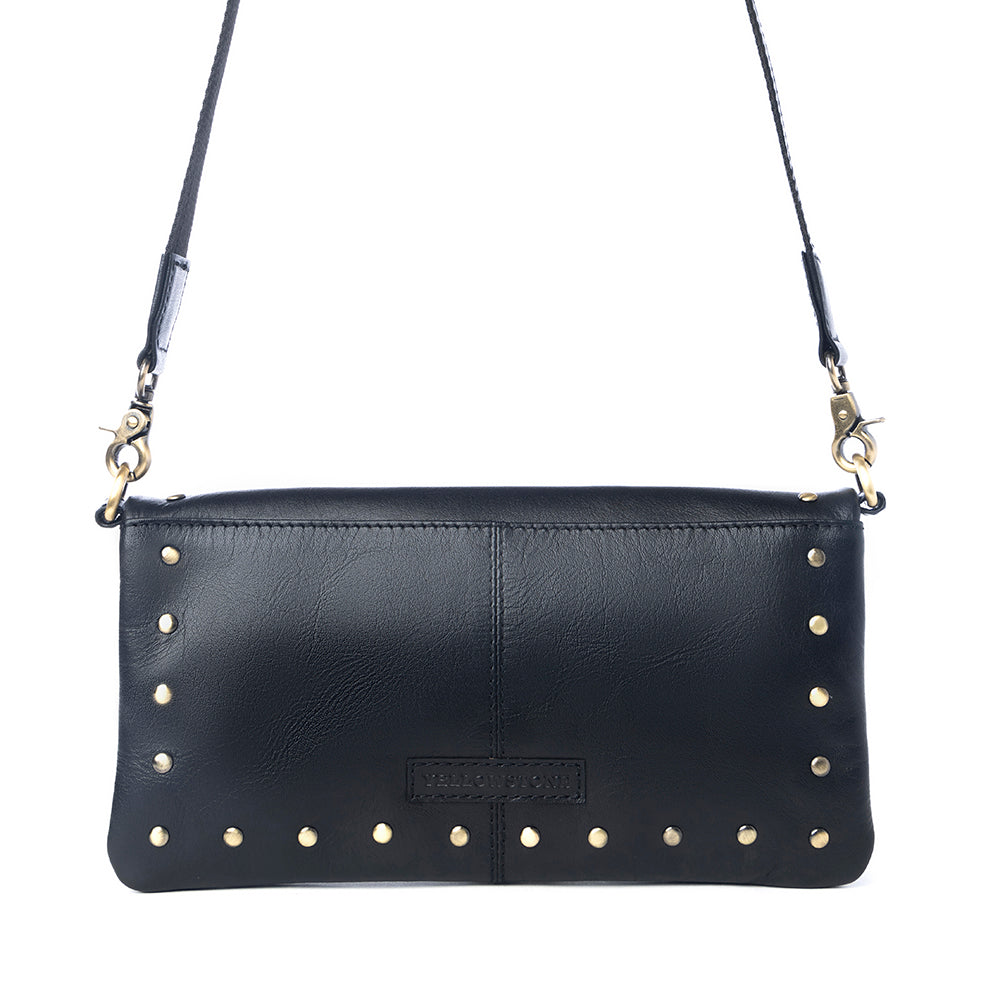 Yellowstone Palisade Clutch Bag with Rivets in Ash