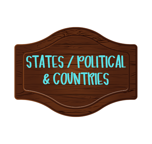 STATES POLITICAL COUNTRIES PAINTED CAR FRESHIE (YOU CHOOSE DESIGN)
