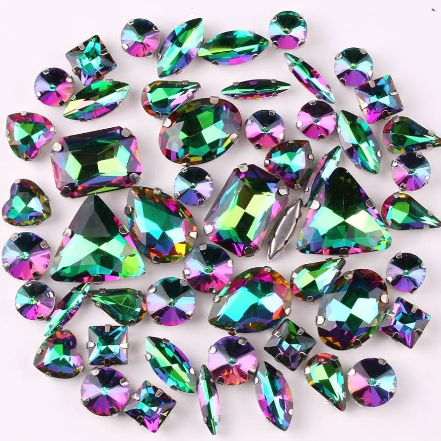 50pc Mixed Shape Rhinestones Phosphate